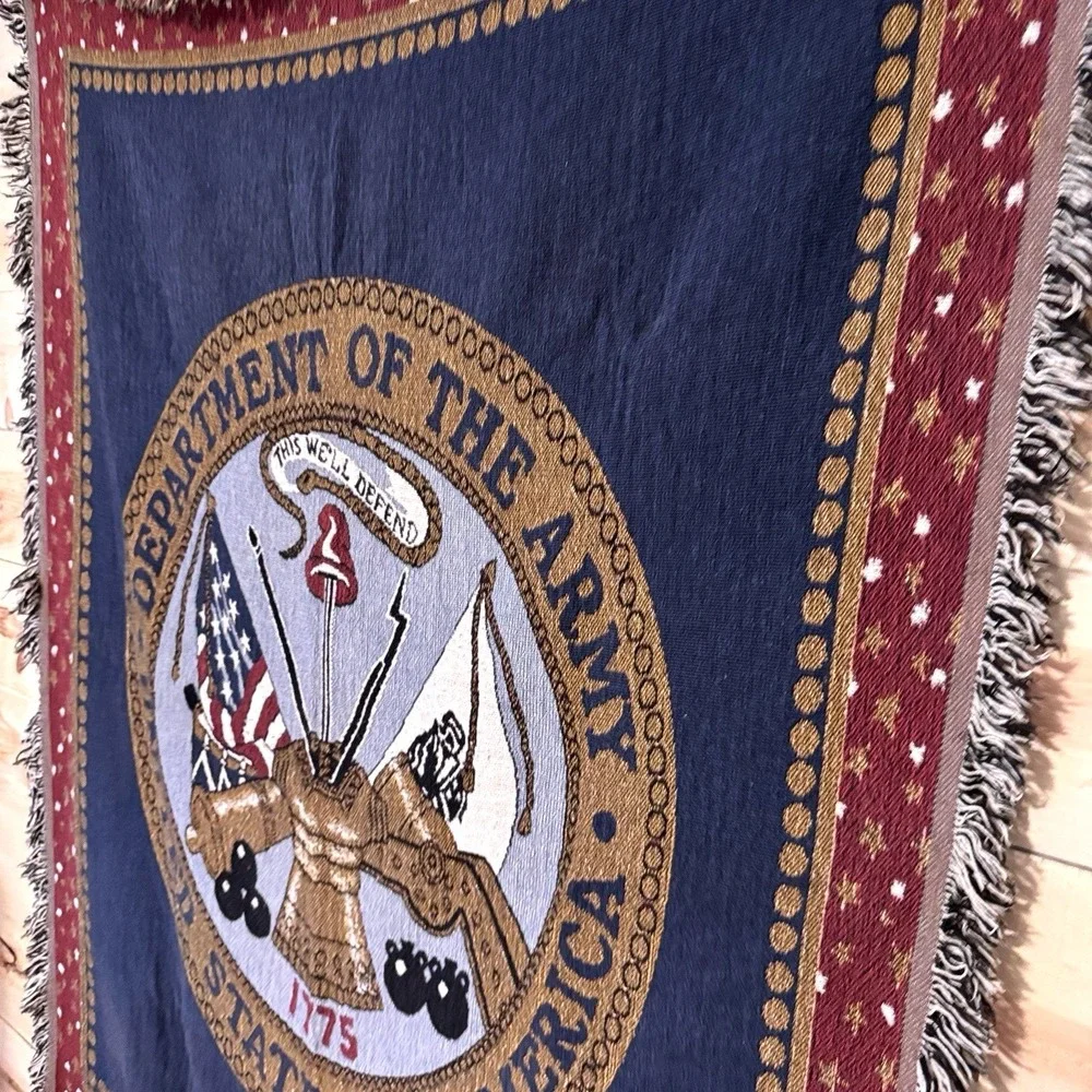 US Army‎ Seal Woven Tapestry Throw Blanket 62x50 Military Wall Hanging
